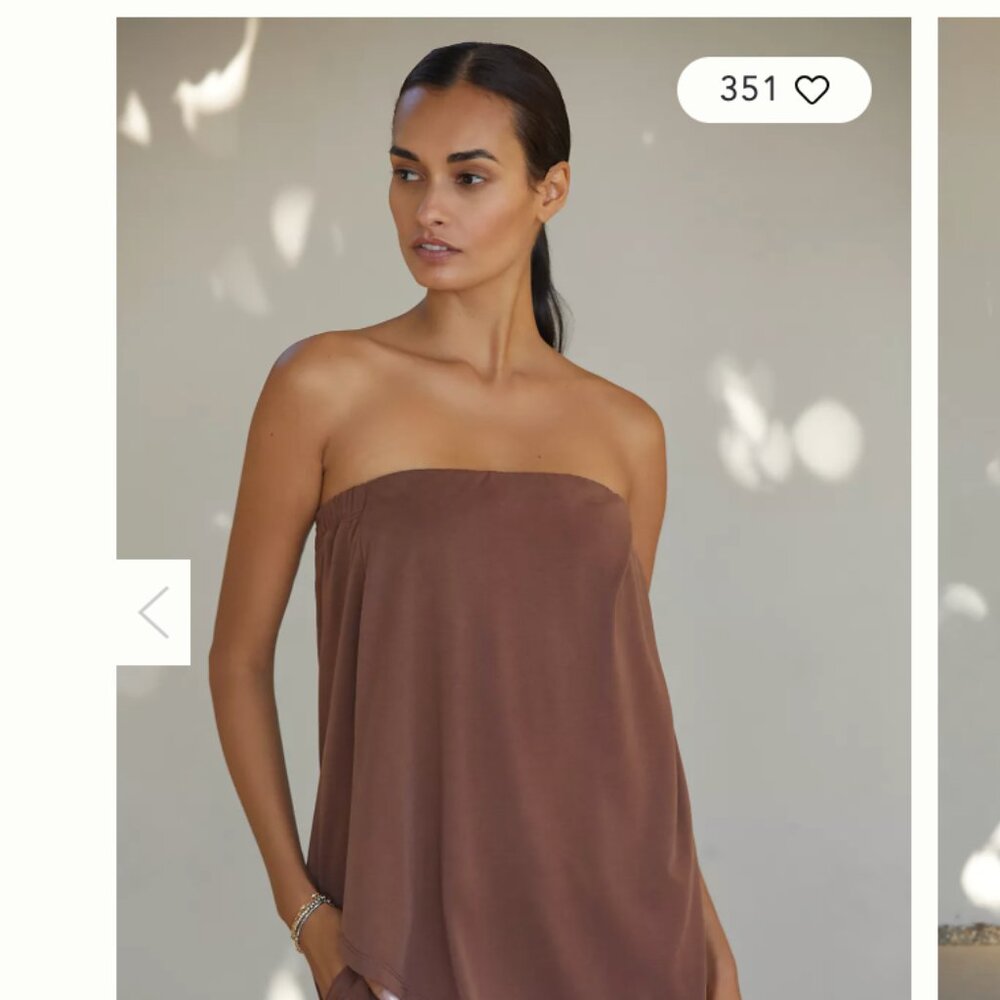 Anthropologie Strapless Faux-Wrap Top sz XL